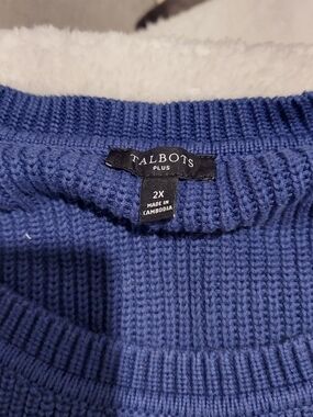 Talbots Plus Blue Knit Sweater